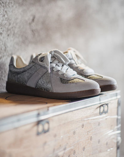 German Cashew Flower Sense Silk Cold Rock Gray Sport Men's Casual Shoes - Harmony Gallery