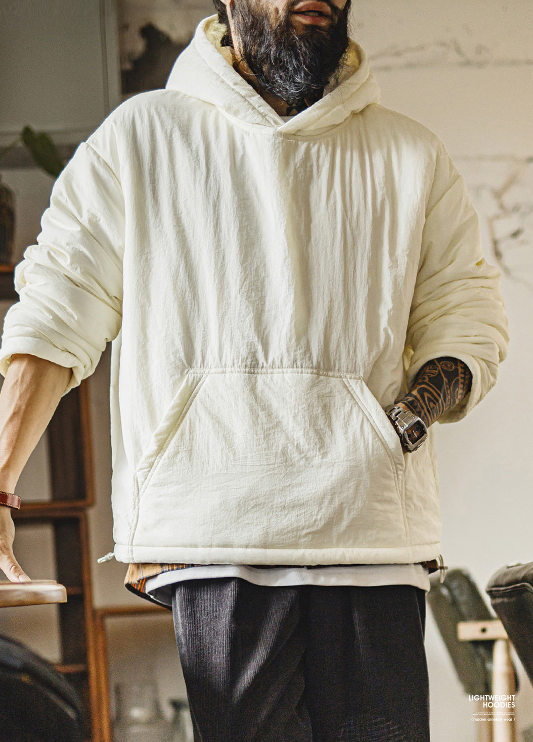 American Fleece Pullover With Pockets Commuting Fleece Lined Warm Men's Sweater