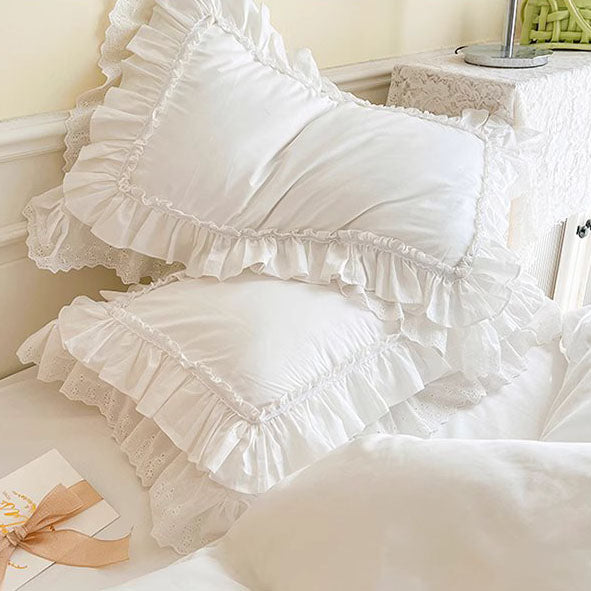 Nordic Light Luxury Princess Lace Net Cotton Four-piece Bed Set