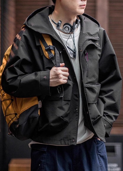 American Multi-Pocket Functional Outdoor Silhouette Sports Men's Jacket