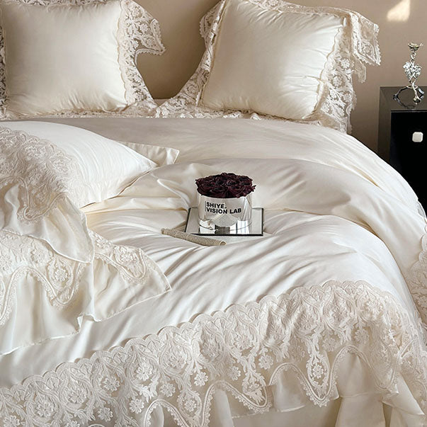 French Princess Romantic Lace Long-Staple Cotton Four-Piece Bed Set