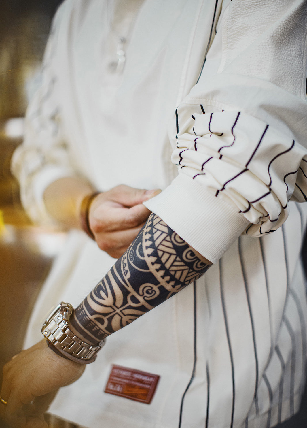 American Baseball Print Polo Splicing Pullover Embroidered Men's Sweater - Harmony Gallery