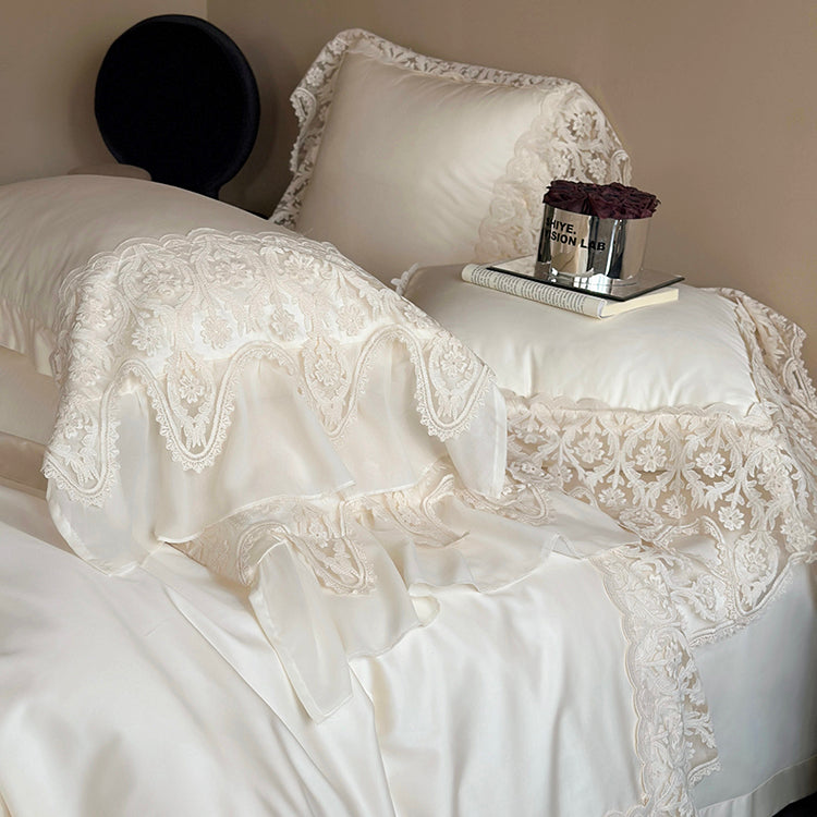 French Princess Romantic Lace Long-Staple Cotton Four-Piece Bed Set