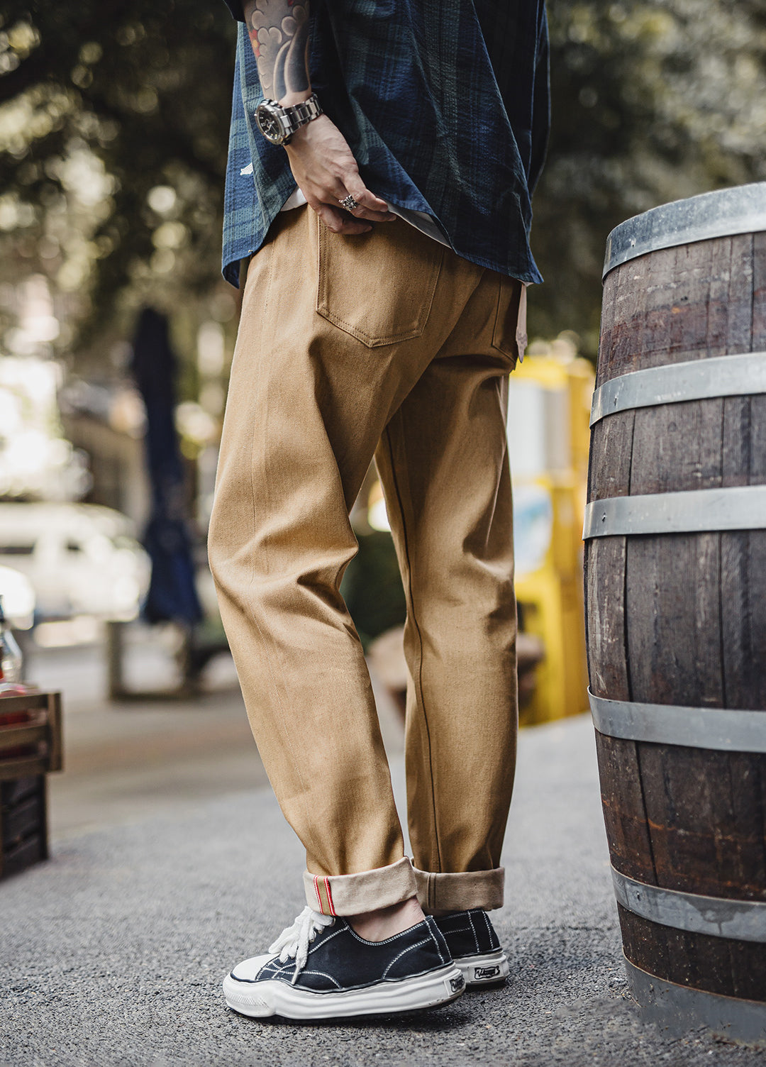 American Retro Western Straight Yellowstone Red Ear Original Cow Men's Jeans - Harmony Gallery