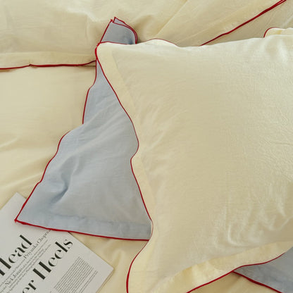 Nordic Solid Color Washed Four-Piece Pure Cotton Suitable For All Seasons Bed Set