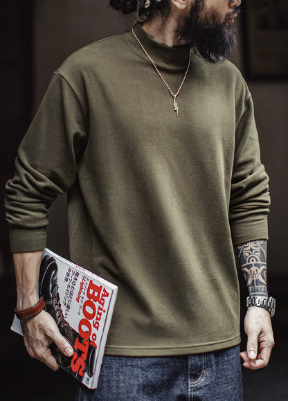 American Mock Neck Thermal Underwear Anti-Static Inner Layer Men's Sweater