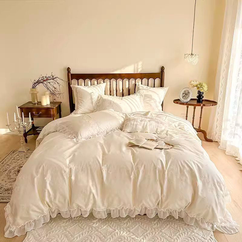 French Princess High-End Pure Cotton Four-Piece Bed Set - Harmony Gallery