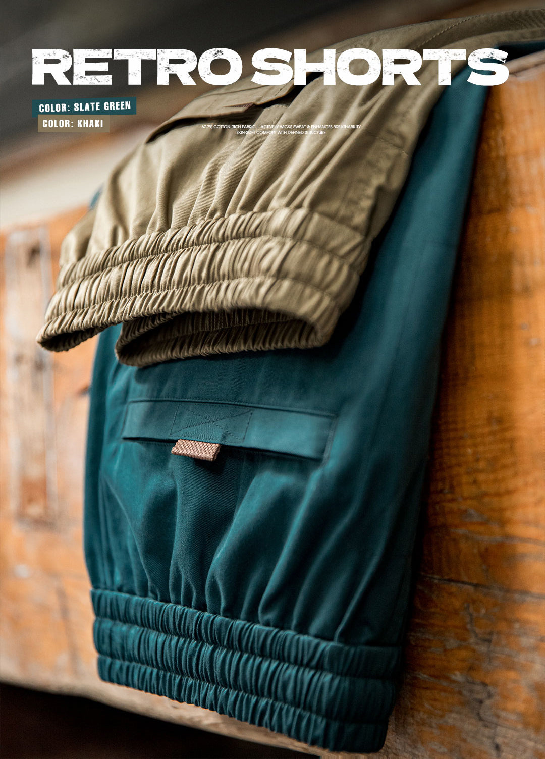 American Retro Straight Commuting Elastic Waist Drawstring Men's Shorts - Harmony Gallery