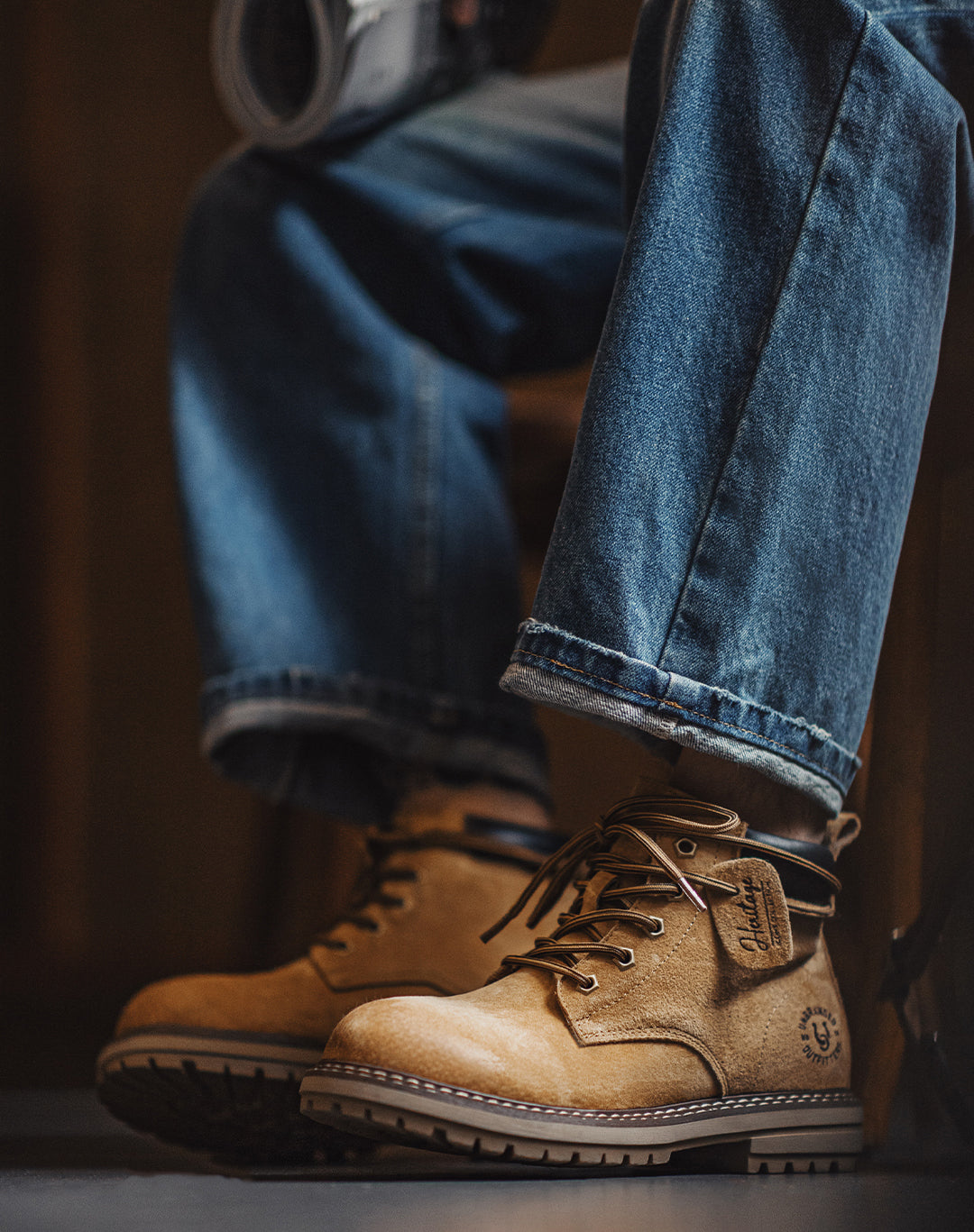 American Retro Hunting Boots Desert Yellow Mid-Cut Martin Outdoor Men's Boot - Harmony Gallery