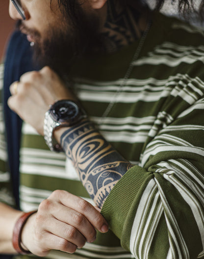 Maglione da uomo con fondo lavorato a maglia a coste a contrasto retrò americano