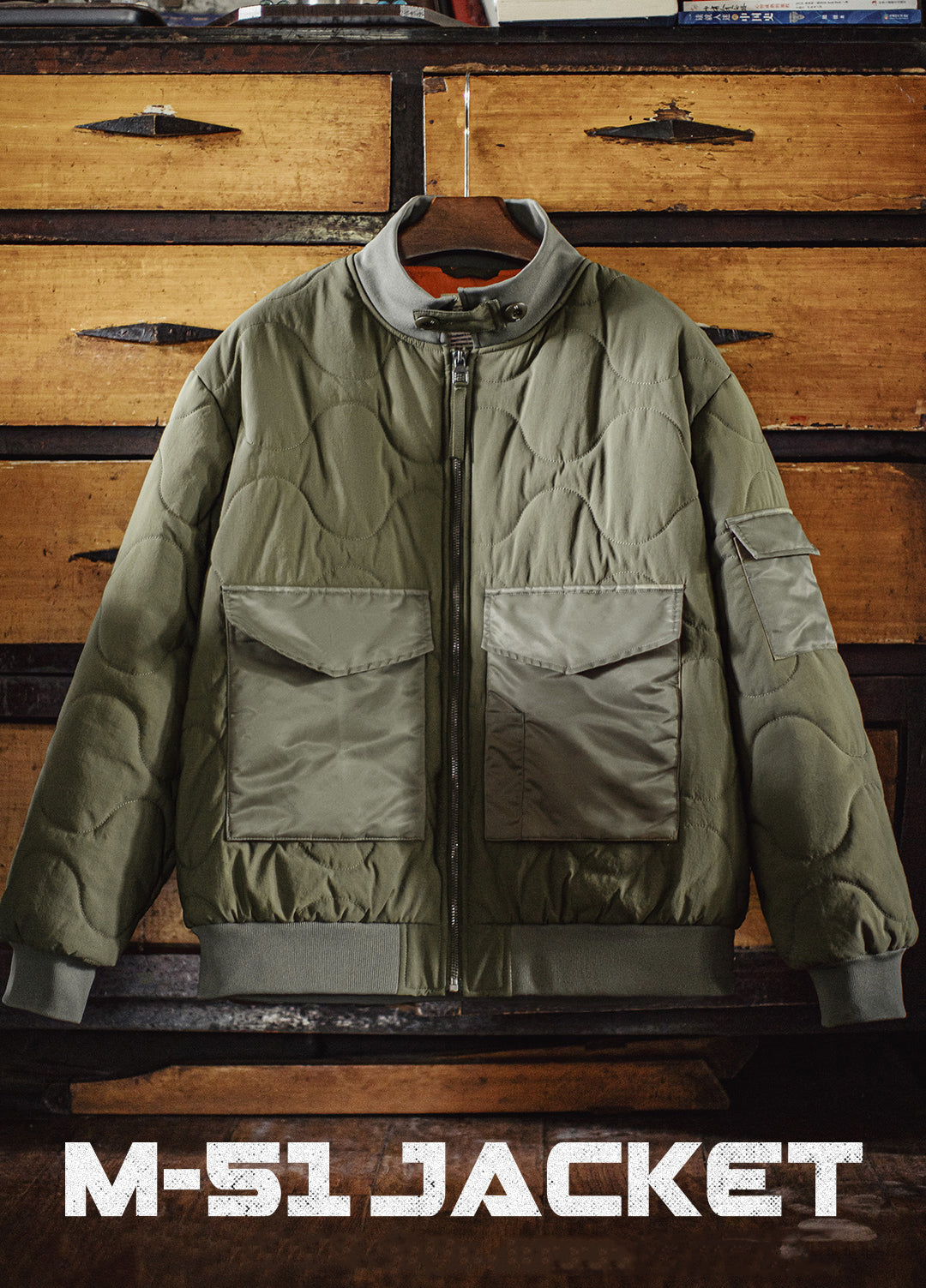 American Retro M51 Military With Large Pockets Warm Cotton-Padded Men's Jacket