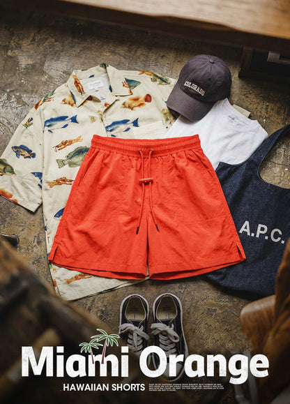 American Retro Beach Elastic Waistband Summer Daily Men's Shorts