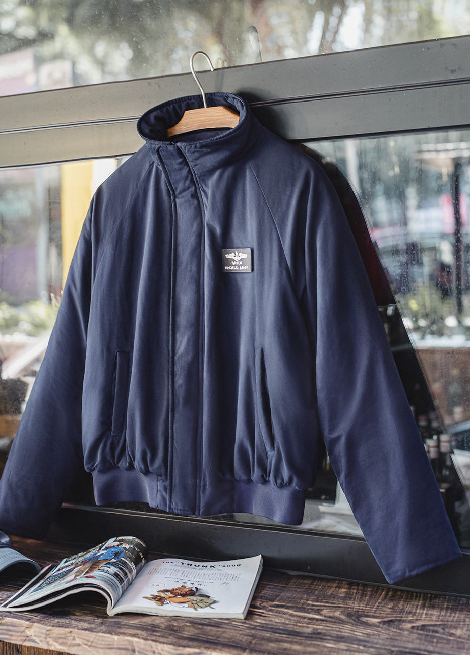 American Retro Cotton Thickened Warm Short Raglan Sleeve Men's Jacket