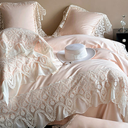 French Princess Romantic Lace Long-Staple Cotton Four-Piece Bed Set