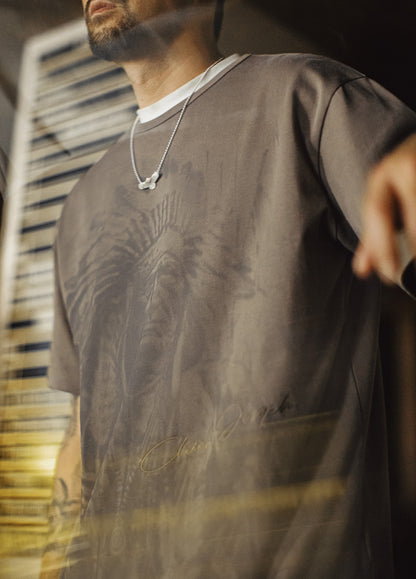 American Retro Full Print Pure Cotton Heavy Vintage Daily Men's T-Shirt - Harmony Gallery