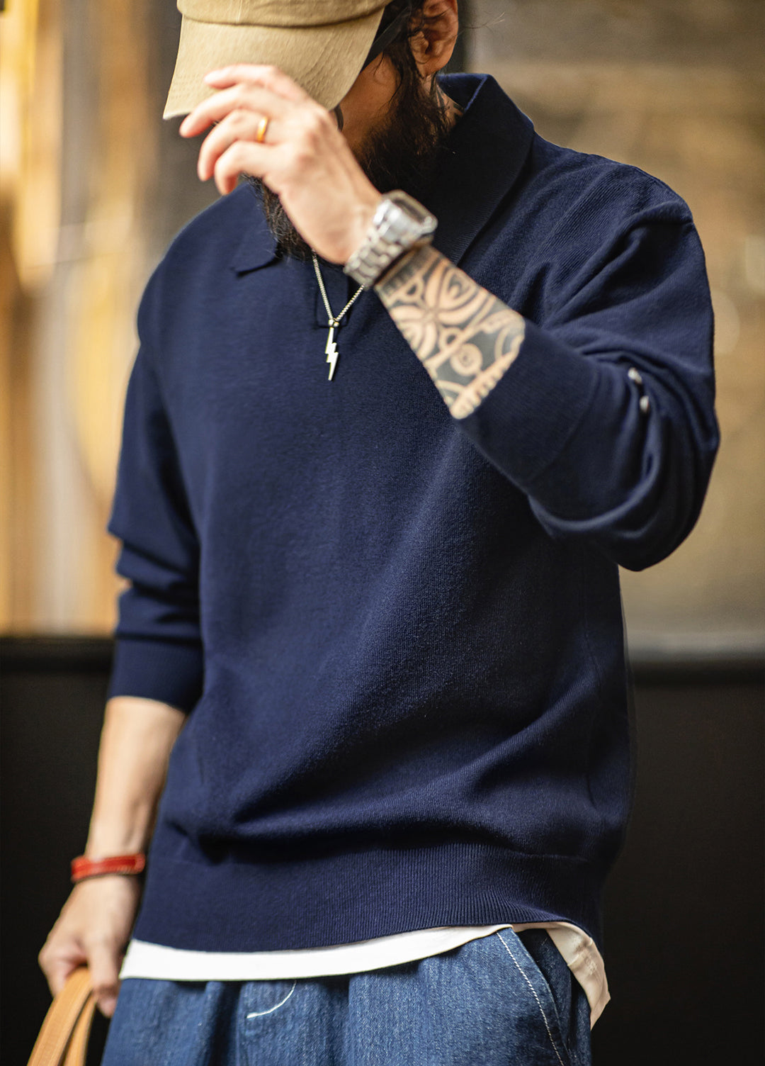 American Retro Casual Seagull Knitted Pullover Leisure Daily Men's Sweater - Harmony Gallery