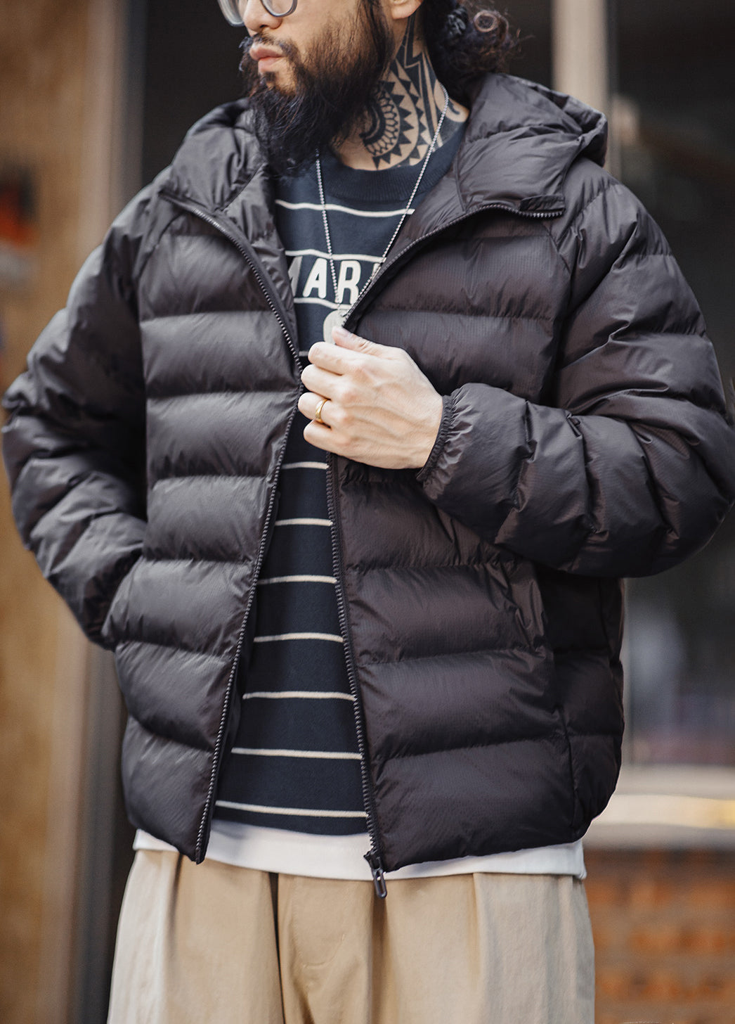 American Thin Waterproof Quilted Cotton Clothing Warm Rib Men's Jacket