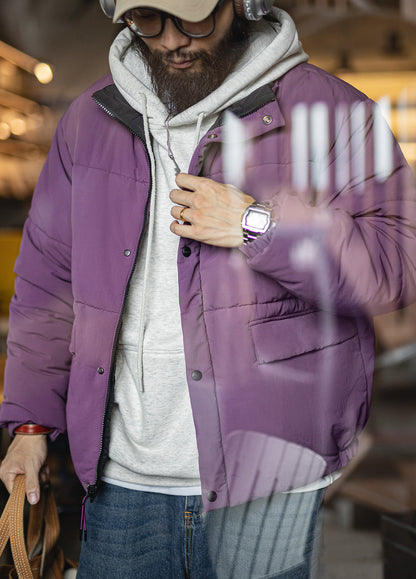 American Reversible Warm Mountain Thickened Cotton Coat Short Men's Jacket