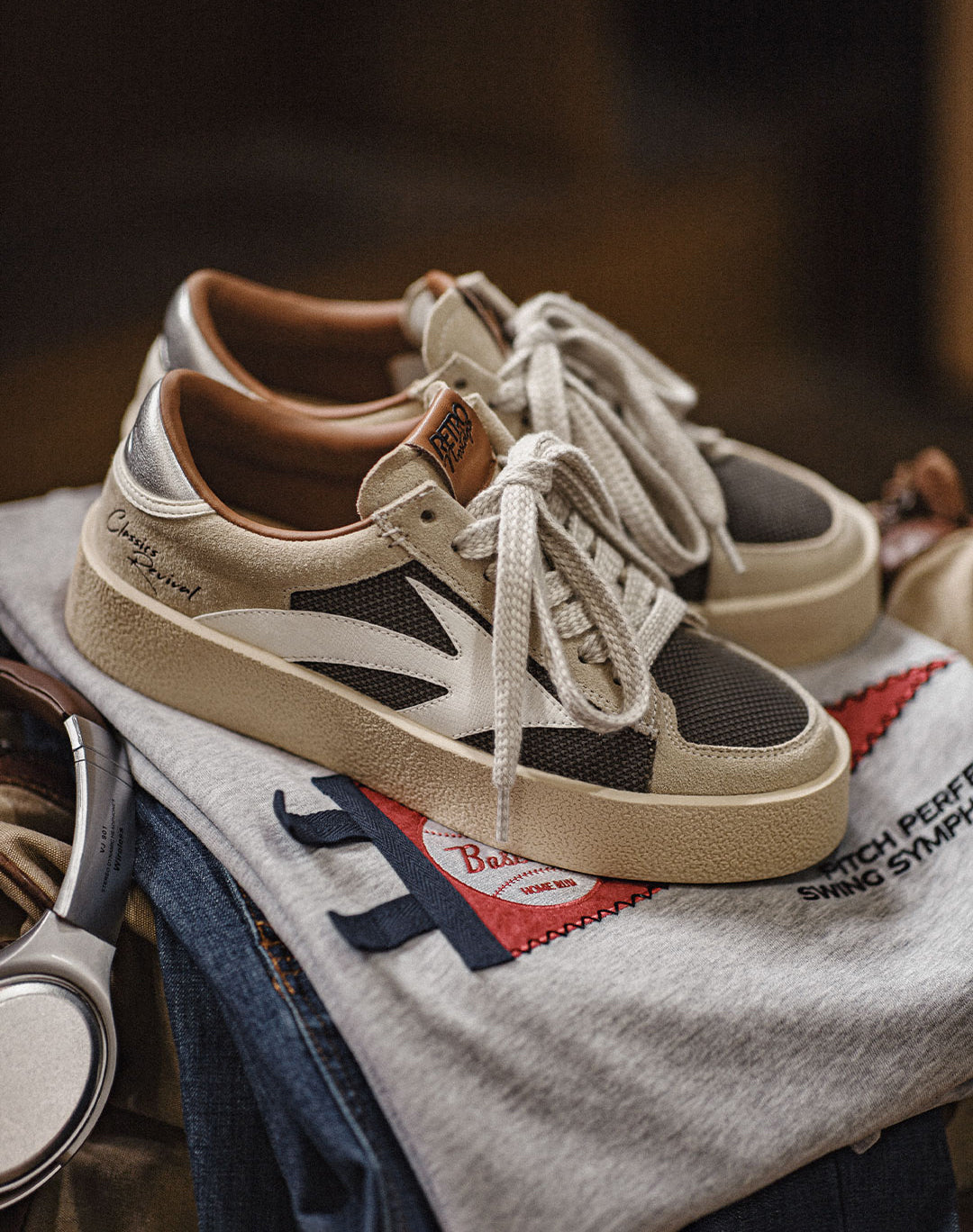 American Retro Silver Tail Splicing Thick Bottom Mesh Breathable Men's Casual Shoes - Harmony Gallery