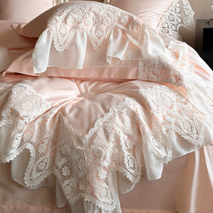 French Princess Romantic Lace Long-Staple Cotton Four-Piece Bed Set