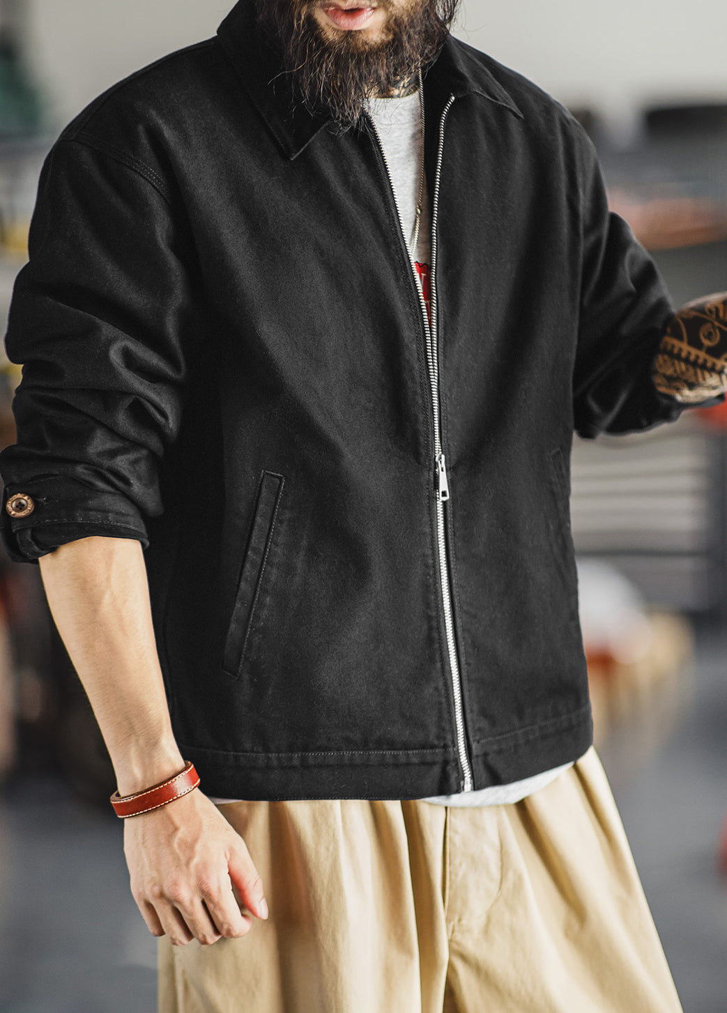 American Coach Handsome Stiff Heavy Short Pure Cotton Men's Jacket - Harmony Gallery