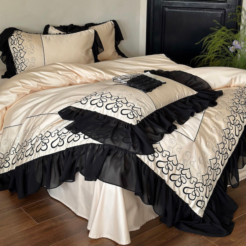 French Love Lace Cotton Four-Piece Heat Storage And Warmth Bed Set