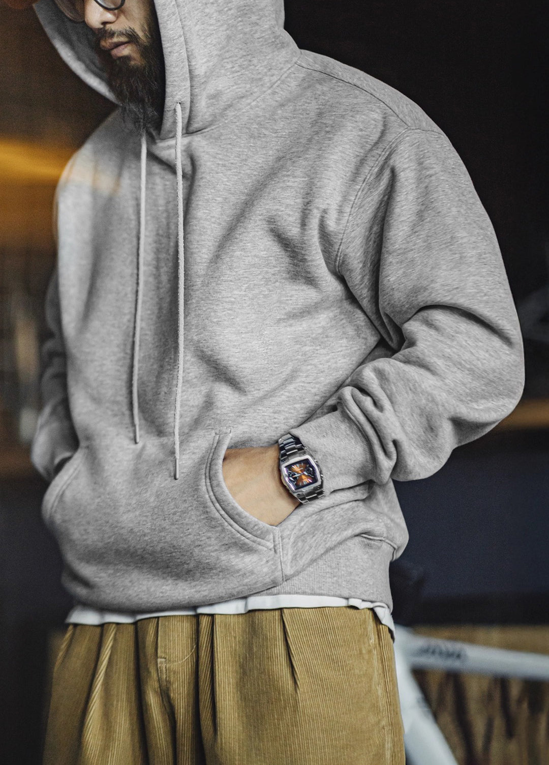 American Gray Rocky Plus Velvet Heavy Layered Pullover Men's Sweater - Harmony Gallery