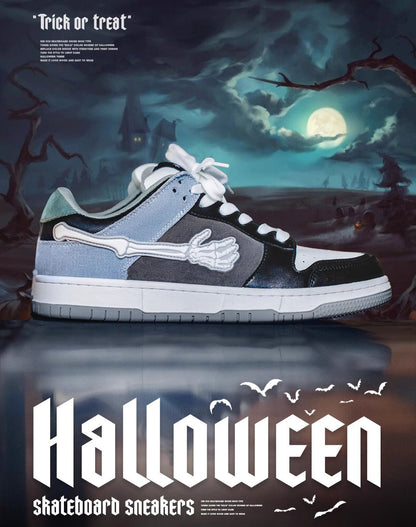 American Halloween Themed Thick-Soled Denim Men's Casual Shoes