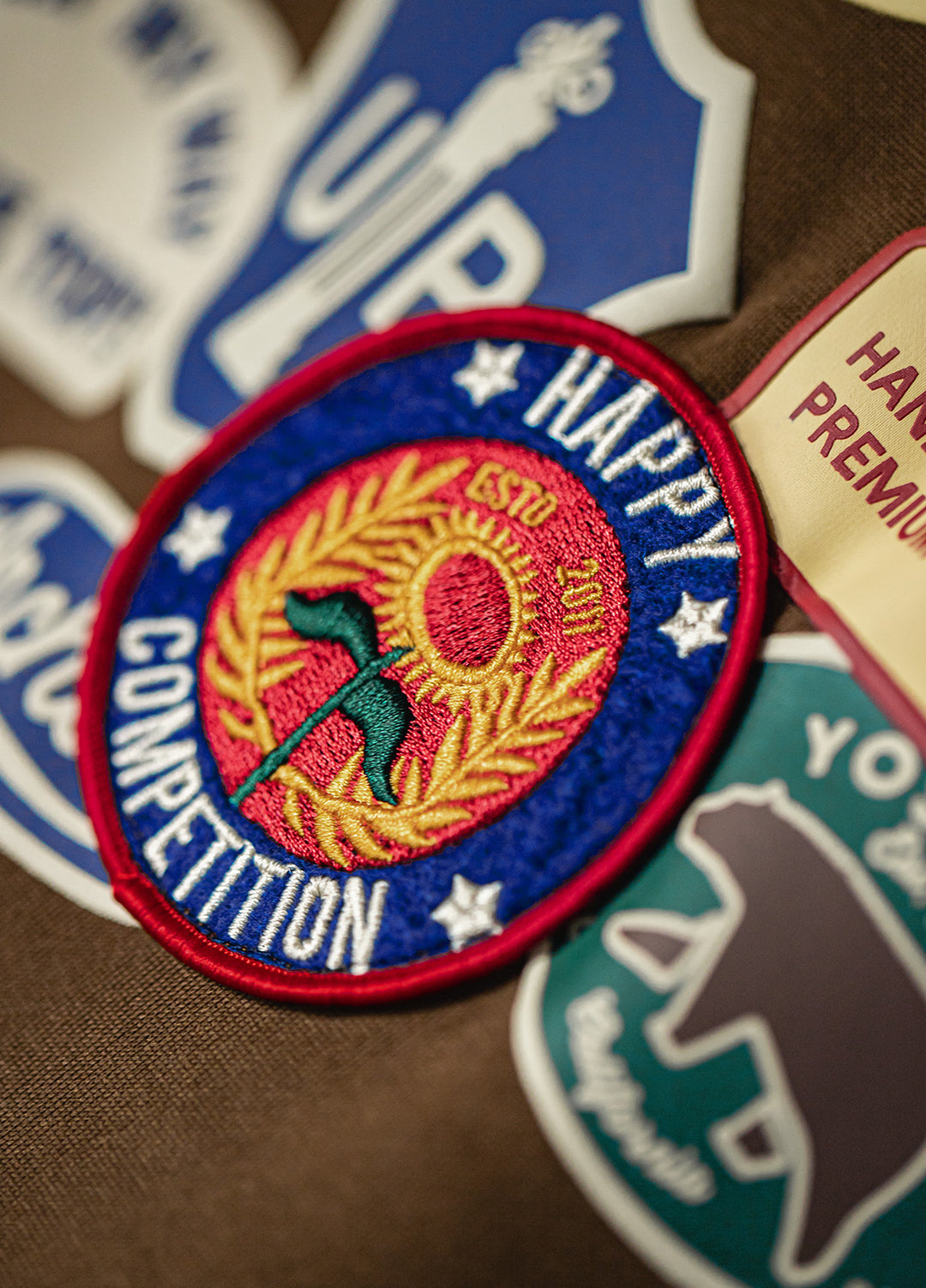 American Badge With Fleece Lining Micro-Elasticity Loose-Fitting Men's Sweater