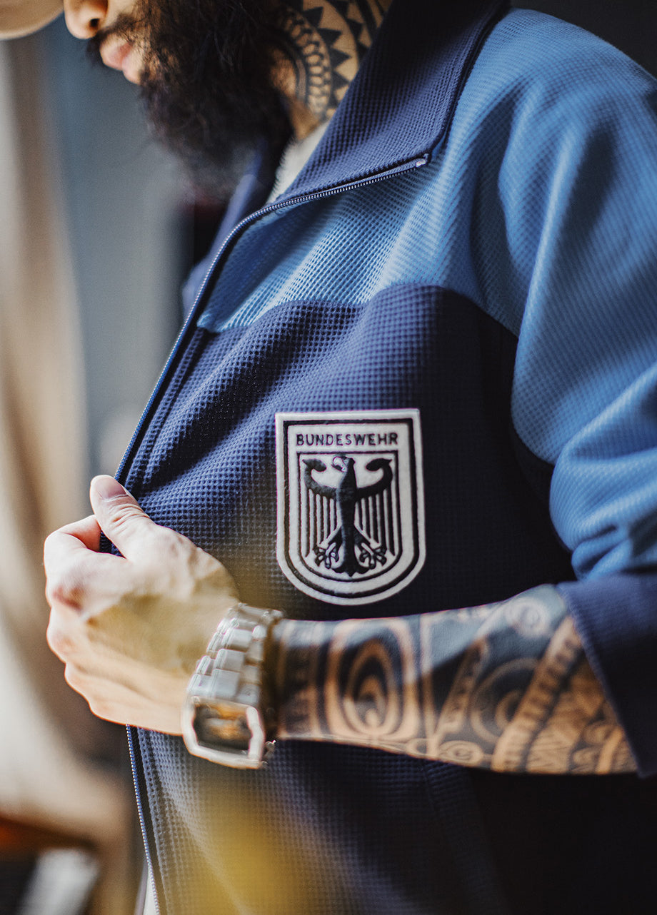 American Contrast Color Coach Waffle Training Suit Breathable Men's Jacket - Harmony Gallery