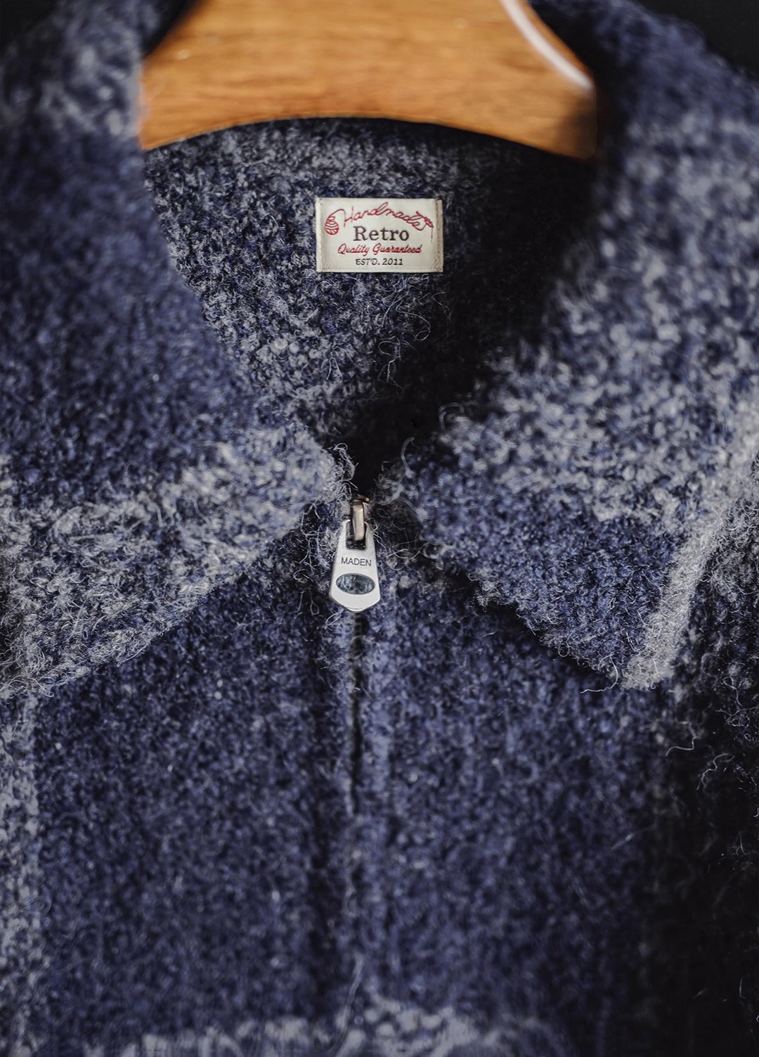 American Retro Buffalo Plaid Wool Coat Wool Blend Cardigan Men's Jacket - Harmony Gallery