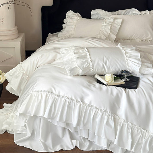 French Princess Skirt Romantic Long-Staple Four-Piece Pure Cotton Bed Set - Harmony Gallery