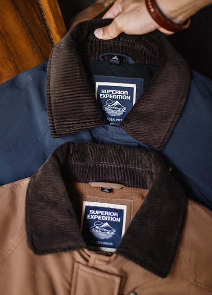 American Retro Safari Cotton Hunting Corduroy Patchwork Barn Men's Jacket - Harmony Gallery