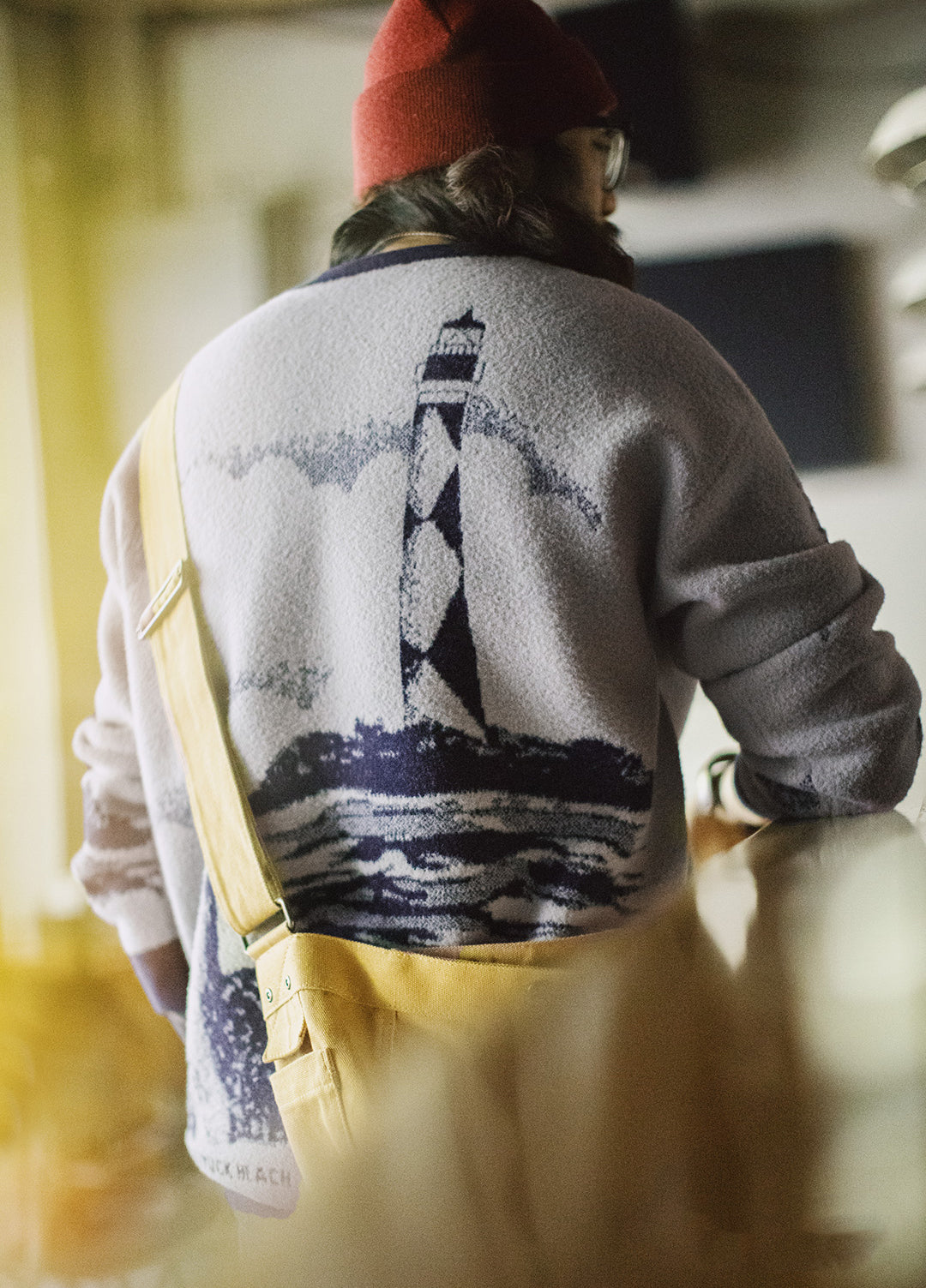 American Retro Smoky Gray Pullover Soft Warm Thick And Relaxed Men's Sweater