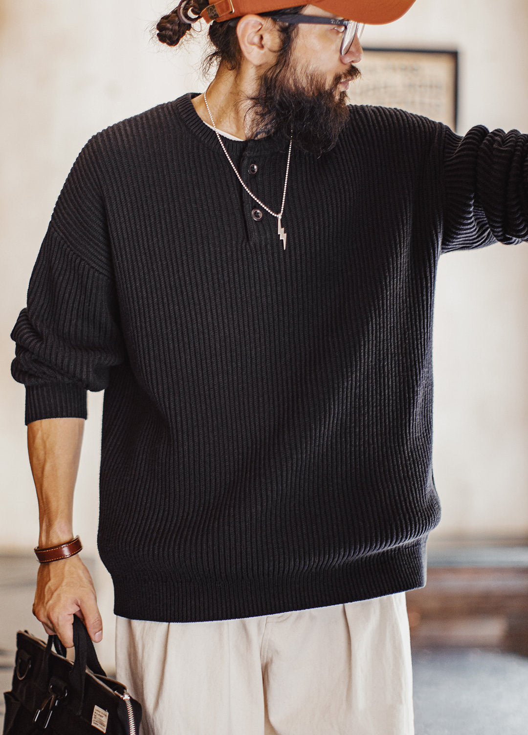 American Elasticity Heavy High Gram Thickened Warm Pullover Men's Sweater - Harmony Gallery