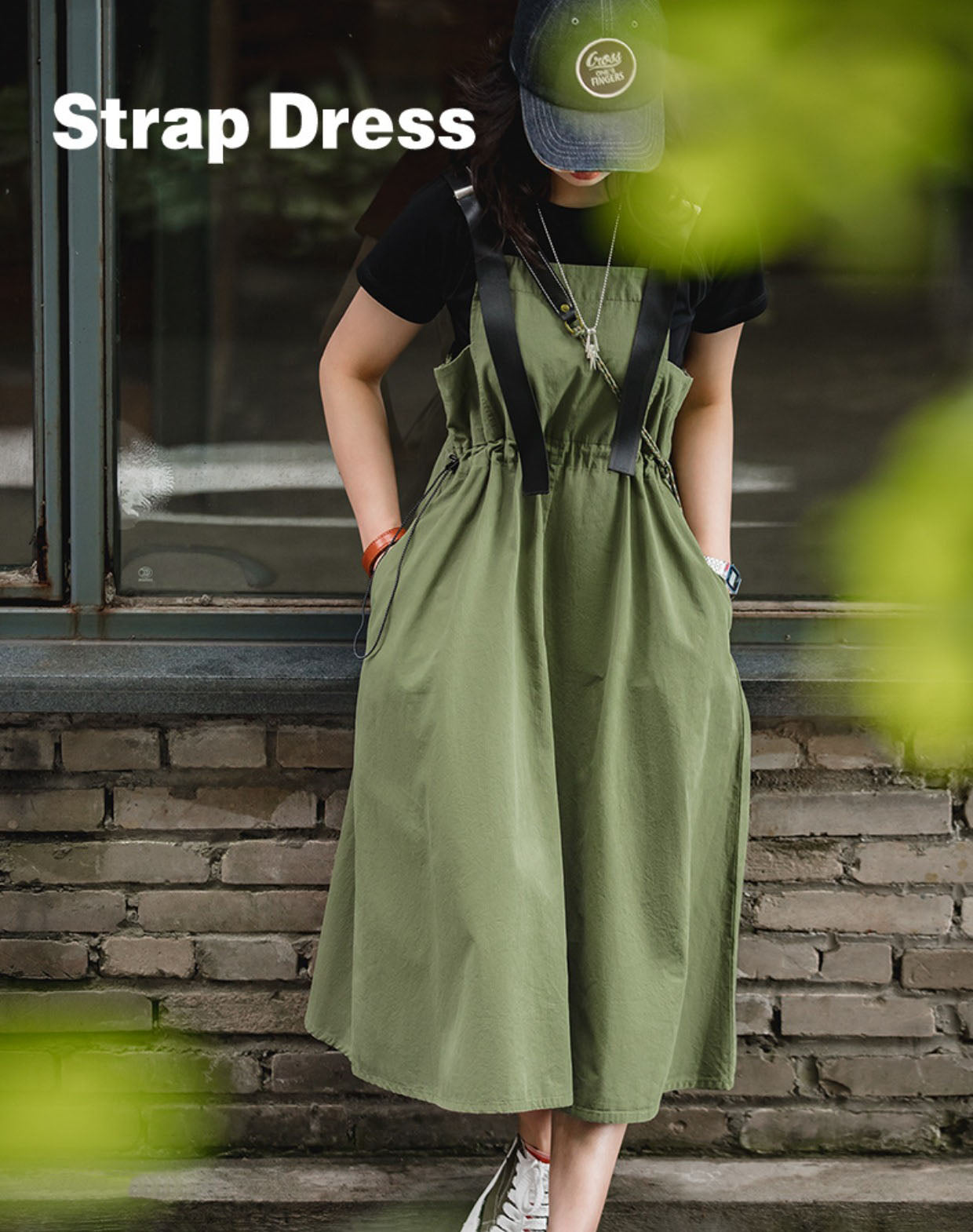 Workwear Casual Pear-Shaped Slim Waist Suspenders Women's Dress