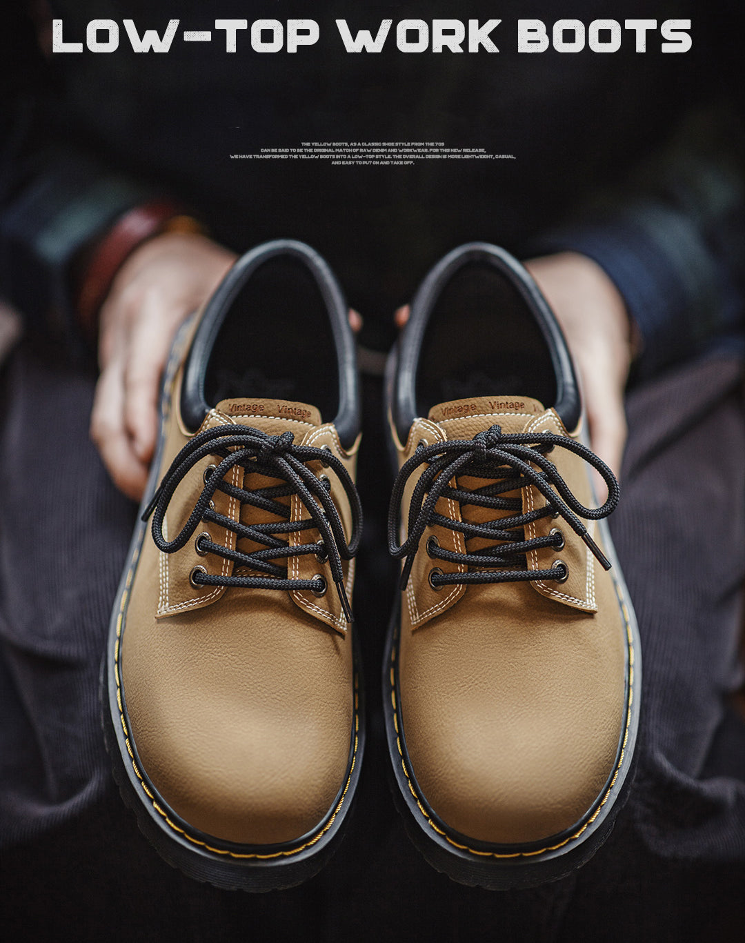 American Retro Derby Soft-Soled Leather Heightened Big Head Men's Dress Shoes - Harmony Gallery