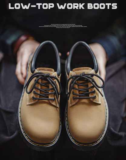 American Retro Derby Soft-Soled Leather Heightened Big Head Men's Dress Shoes - Harmony Gallery