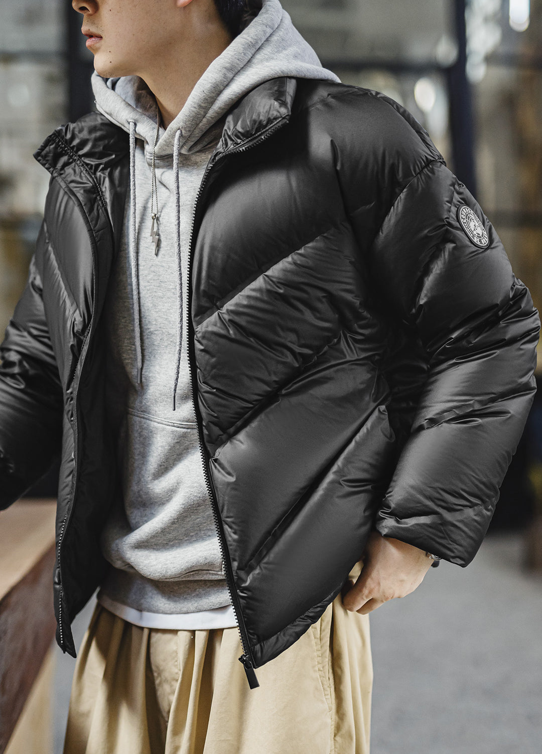 American Matte Short Sealed Bread Warm Outerwear Drill-Proof Men's Jacket