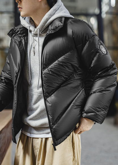 American Matte Short Sealed Bread Warm Outerwear Drill-Proof Men's Jacket