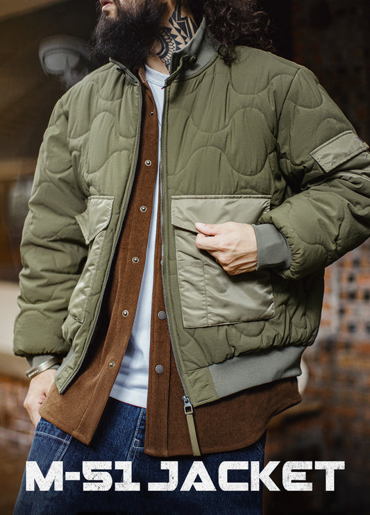 American Retro M51 Military With Large Pockets Warm Cotton-Padded Men's Jacket