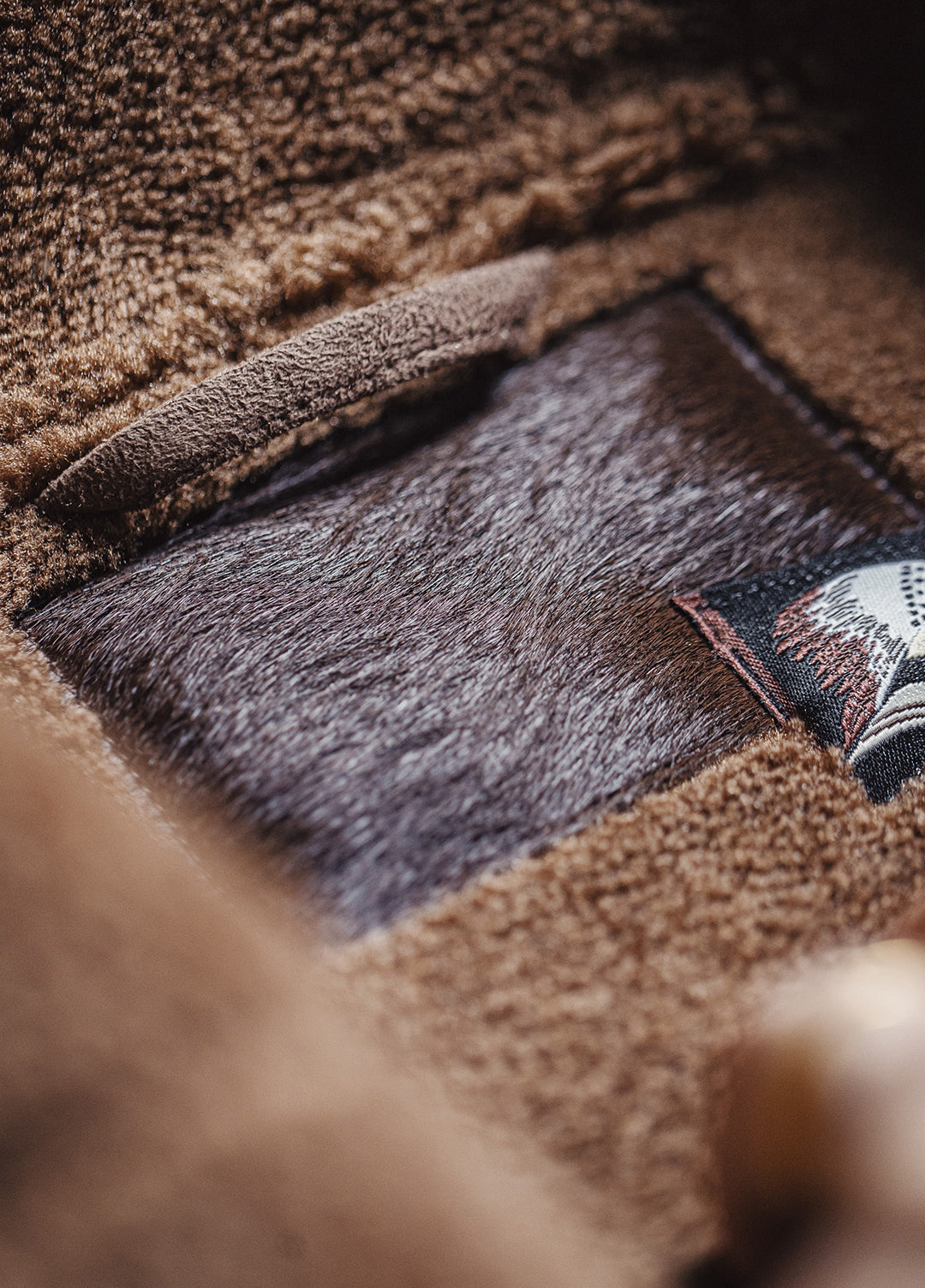 American Retro B7 Suede Parka Mid-Length Faux Lambswool Thickened Men's Coat