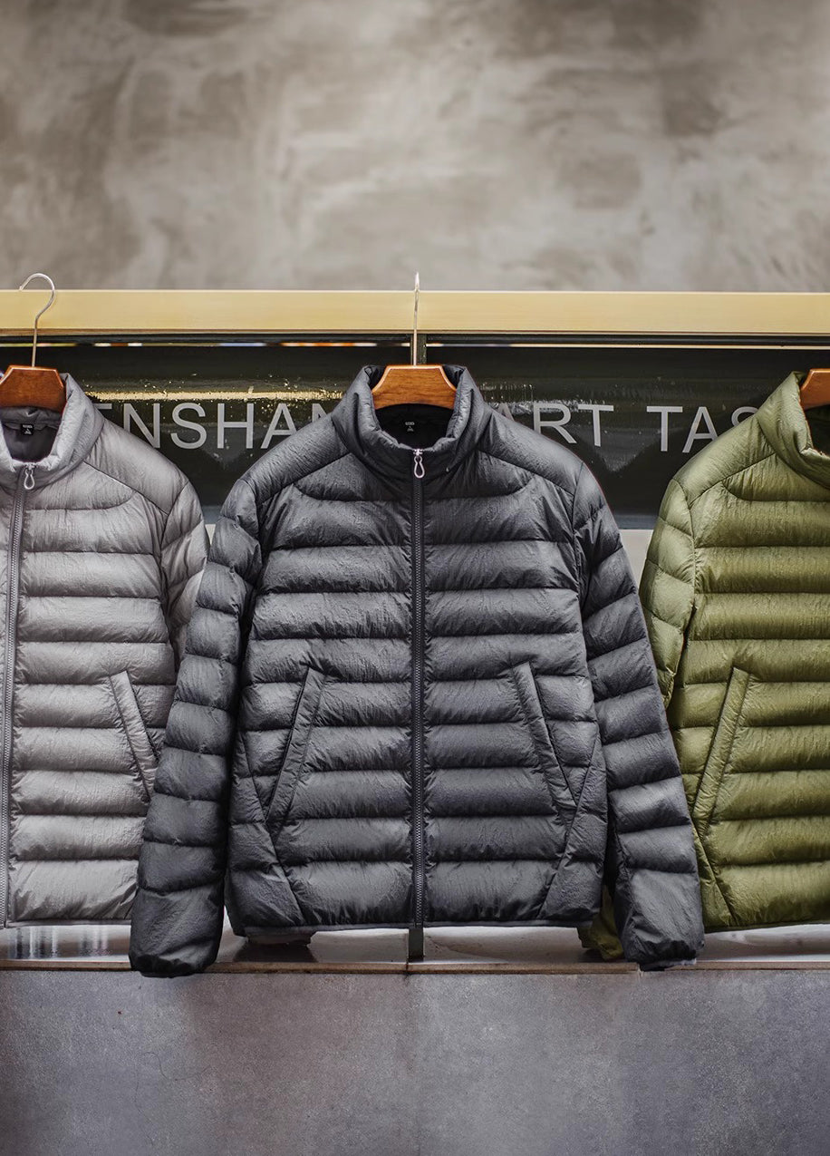 American Ultra-Thin Ribs White Duck Down inner Short Liner Ultralight Men's Jacket - Harmony Gallery