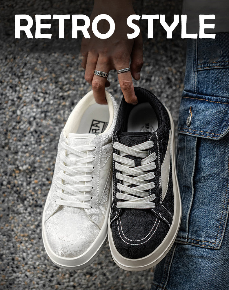 American Retro Cashew Flower Embroidered Breathable Men's Casual Shoes - Harmony Gallery