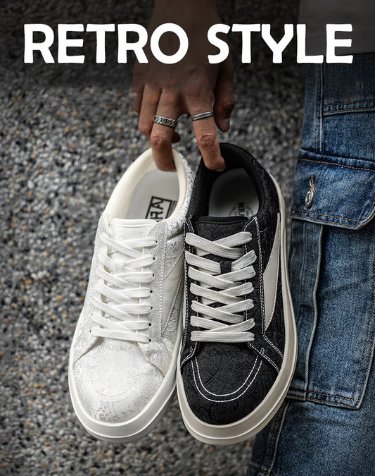 American Retro Cashew Flower Embroidered Breathable Men's Casual Shoes - Harmony Gallery