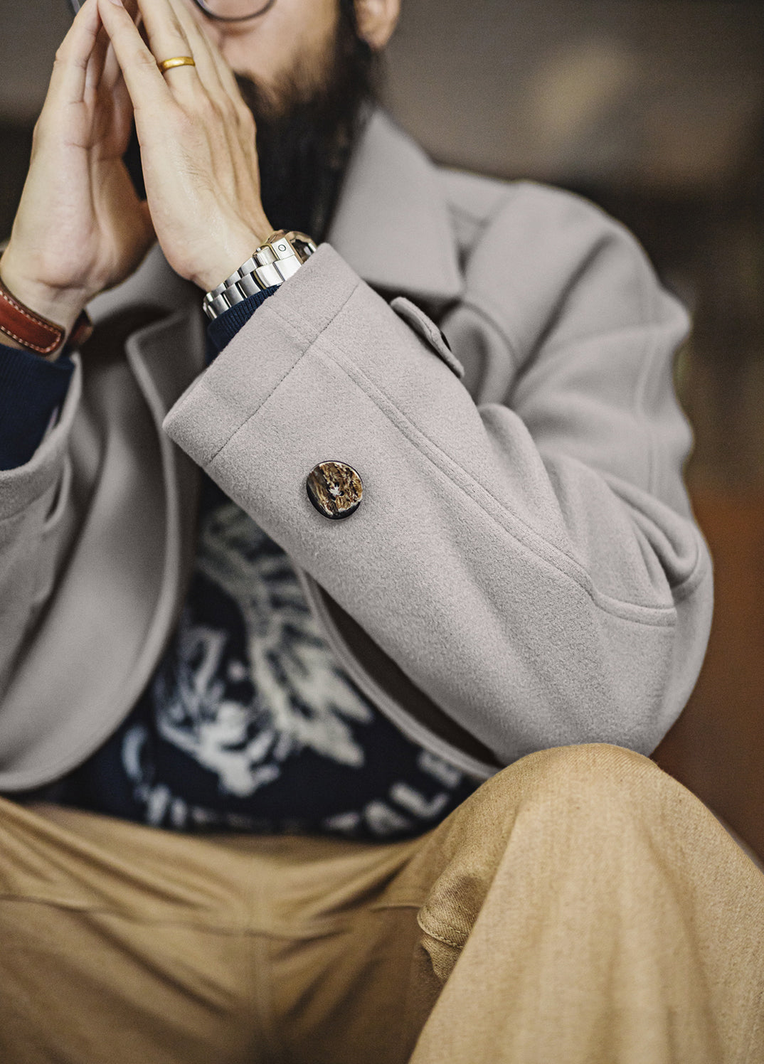 German Retro Mid-Length Oversized Outerwear Business And Leisure Men's Coat