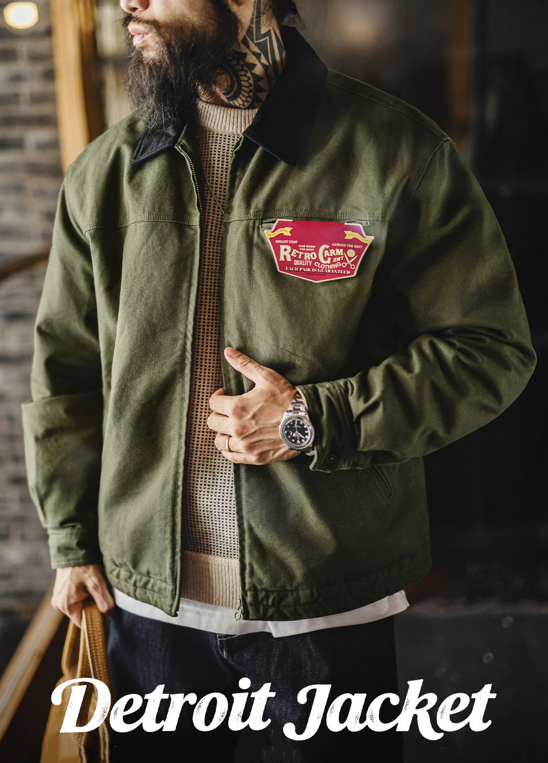 American Retro Detroit Cotton Interstellar Hunting Outfit Keep Warm Men's Jacket