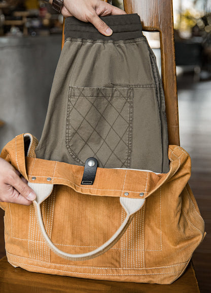 American Retro Distressed Drawstring Elastic Waist Tapered Leg Men's Trousers - Harmony Gallery