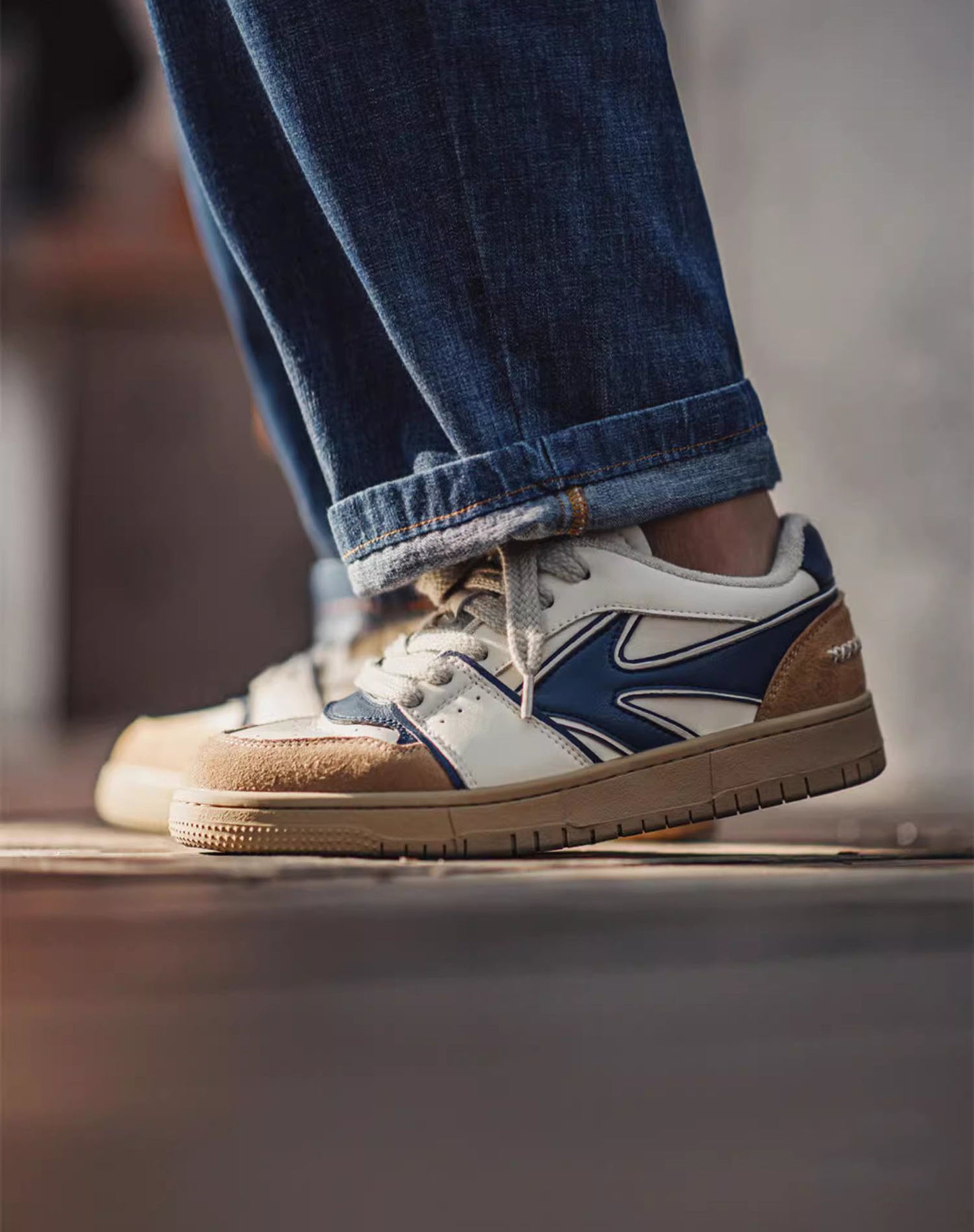 American Retro Contrasting White Versatile Sports Men's Casual Shoes