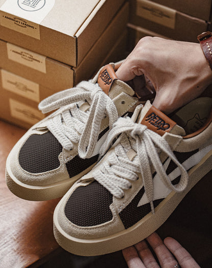 American Retro Silver Tail Splicing Thick Bottom Mesh Breathable Men's Casual Shoes - Harmony Gallery